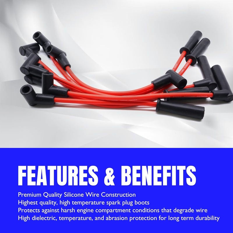 OXCANO 6716128 Ignition Spark Plug Wires Set of 7 Compatible with Jeep Cherokee 1991-1999, Comanche 1991-1992, Grand Cherokee 1993 1994 1995 1996 1997 1998, Wrangler 1991-1999 - Image 2